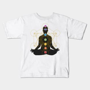 Metatron's Cube Chakra Healing Meditation Kids T-Shirt